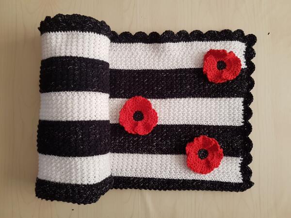 Crochet Poppy Flower Baby Blanket Free Pattern by Crafting Happiness