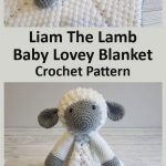 Liam The Lamb Baby Lovey Blanket Crochet Pattern by Crafting Happiness Pinterest Poster