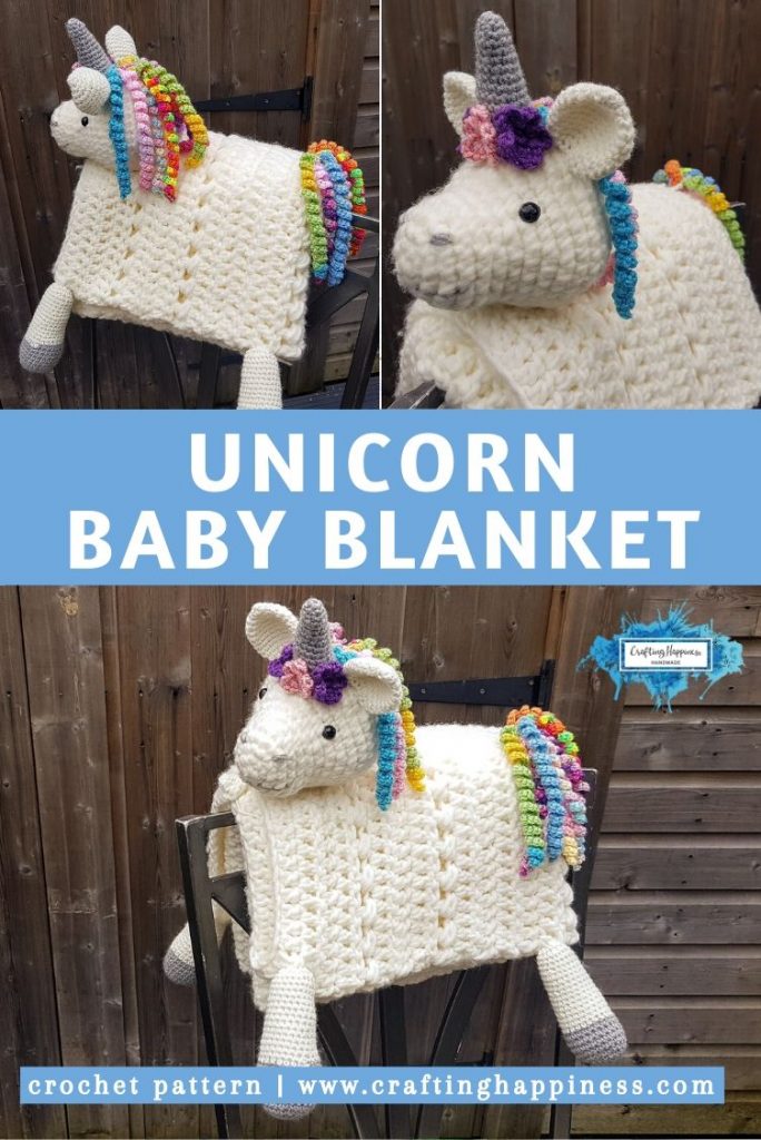 Unicorn Baby Blanket by Crafting Happiness PINTEREST POSTER 5