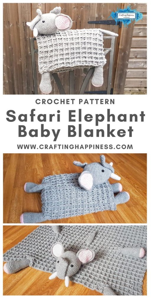 Elephant Baby Blanket by Crafting Happiness MAIN PINTEREST POSTER 1