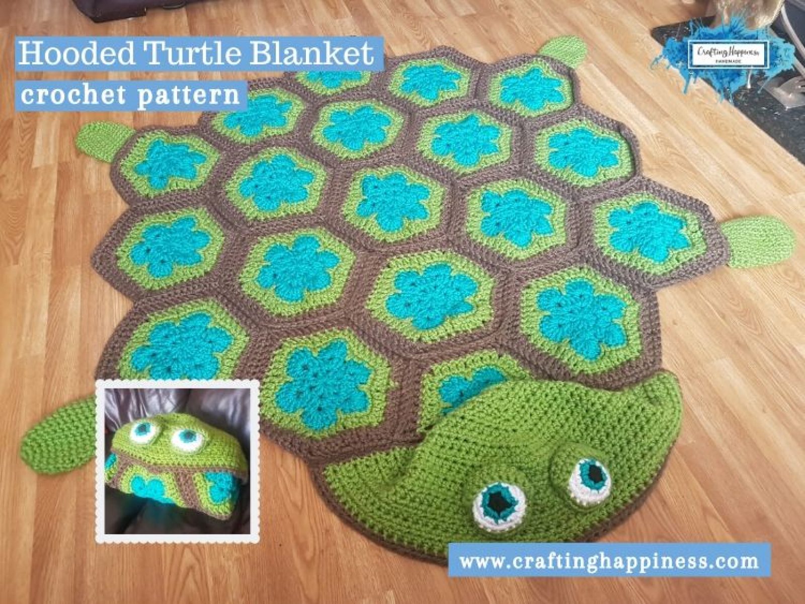 Hooded Turtle Blanket by Crafting Happiness FACEBOOK POSTER
