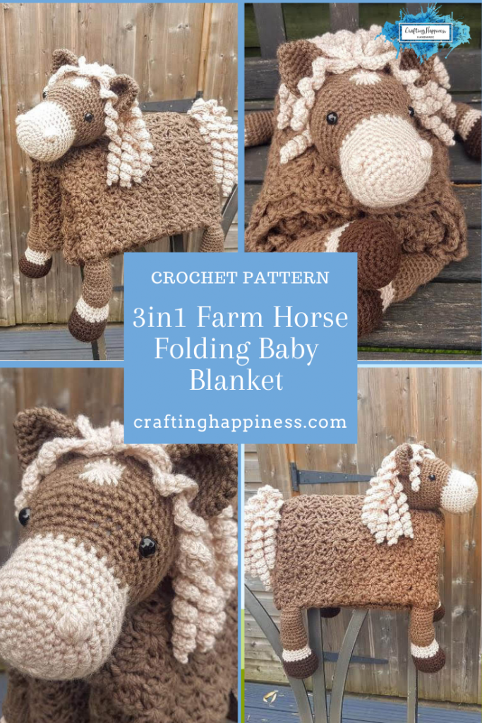 3in1 Farm Horse Folding Baby Blanket Crochet Pattern by Crafting Happiness
