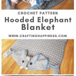Hooded Elephant Blanket Pattern by Crafting Happiness MAIN PINTEREST POSTER