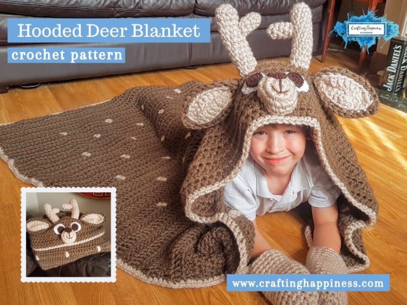 Hooded Deer Blanket by Crafting Happiness FACEBOOK POSTER