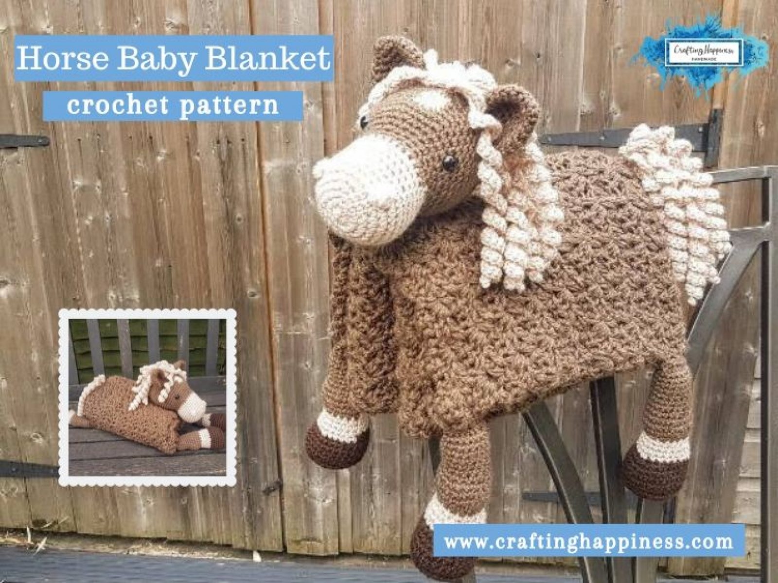 Horse Baby Blanket by Crafting Happiness FACEBOOK POSTER