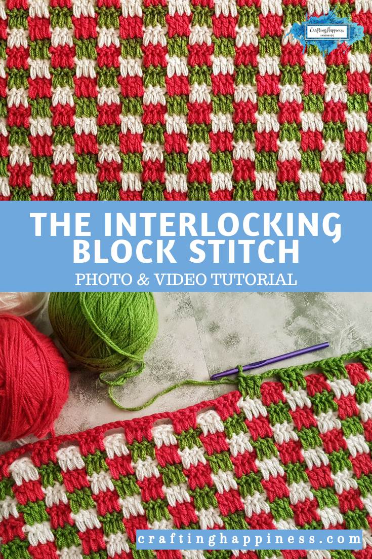 Interlocking Block Stitch (Plaid Stitch) Crafting Happiness
