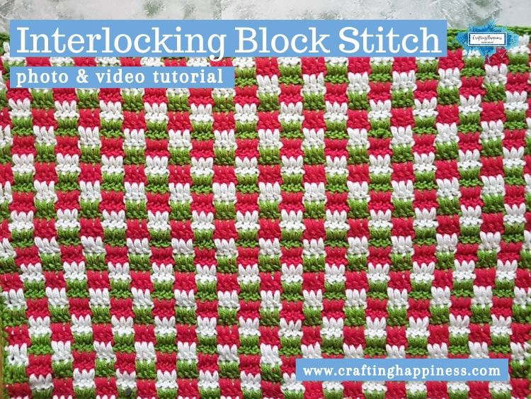 Interlocking Block Stitch by Crafting Happiness FACEBOOK POSTER