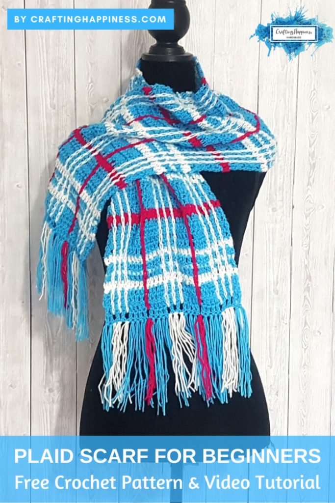 Plaid Scarf For Beginners Free Crochet Pattern & Video Tutorial