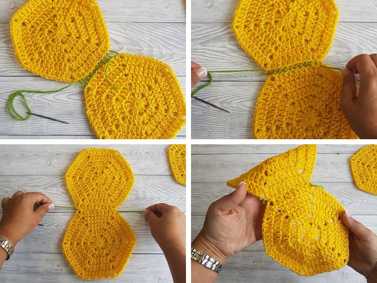 Invisible Seam - How To Join Crochet Hexagons