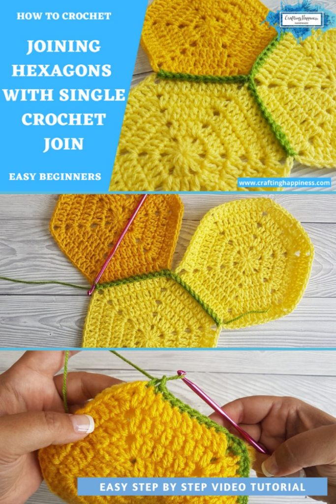 Single Crochet Join For Hexagon Blankets
