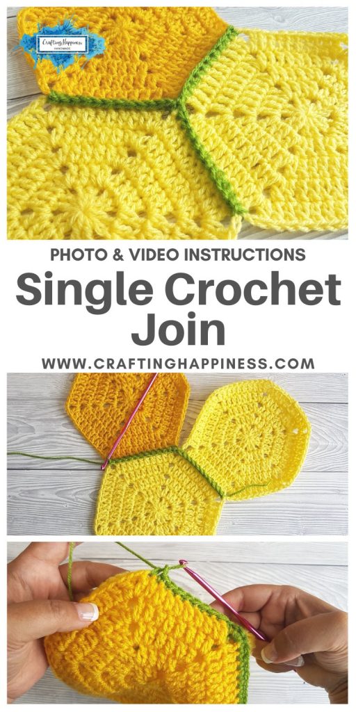 Single Crochet Join For Hexagon Blankets