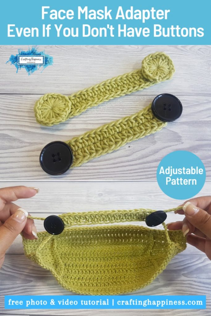 Crochet Face Mask Adapter EVEN IF YOU DON'T HAVE BUTTONS PINTEREST POSTER 3