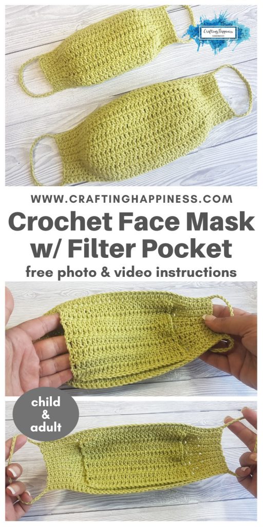 Easy Crochet Face Mask With Filter Pocket PINTEREST POSTER 3