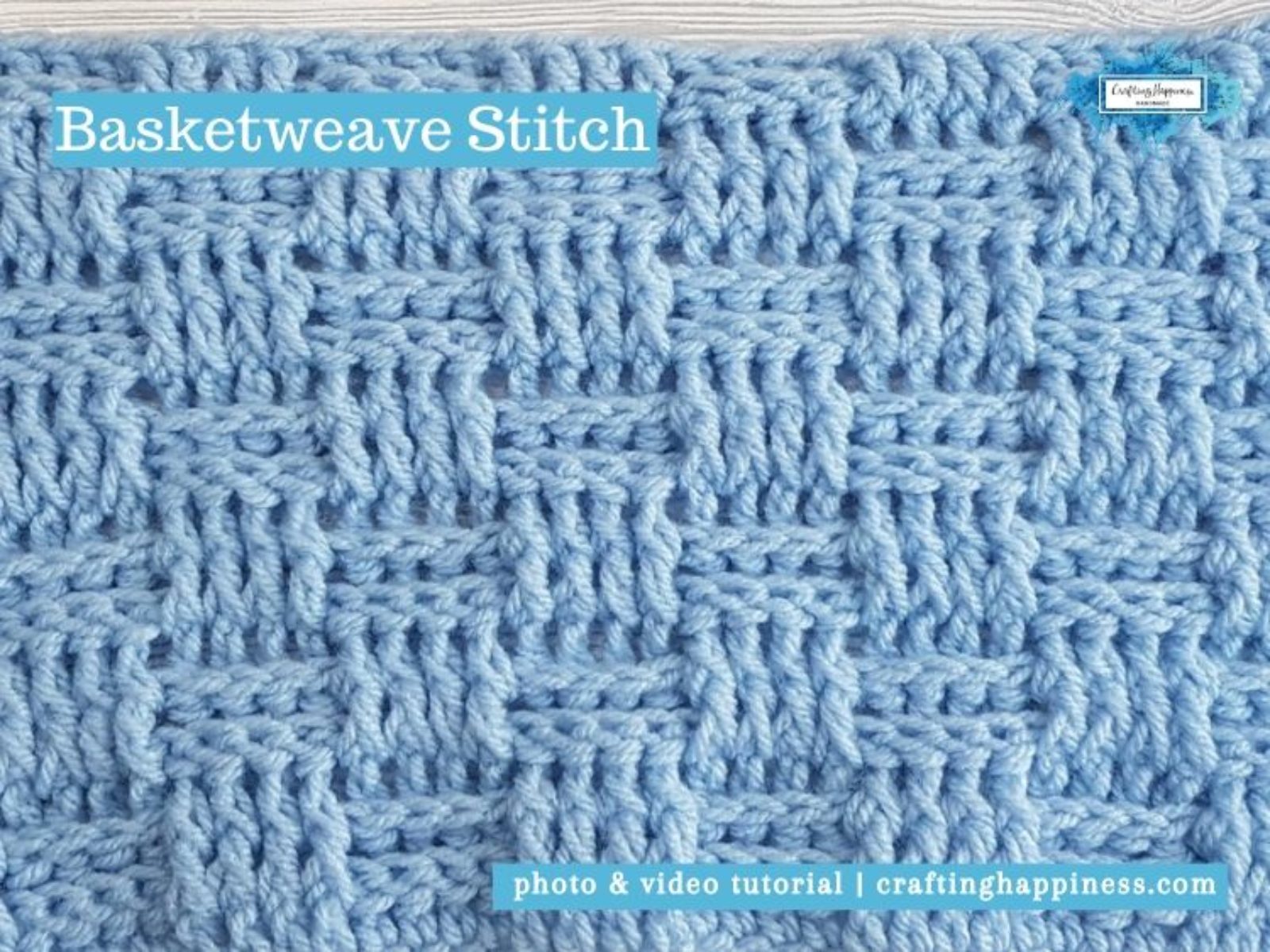 Basketweave Stitch by Crafting Happiness FACEBOOK POSTER