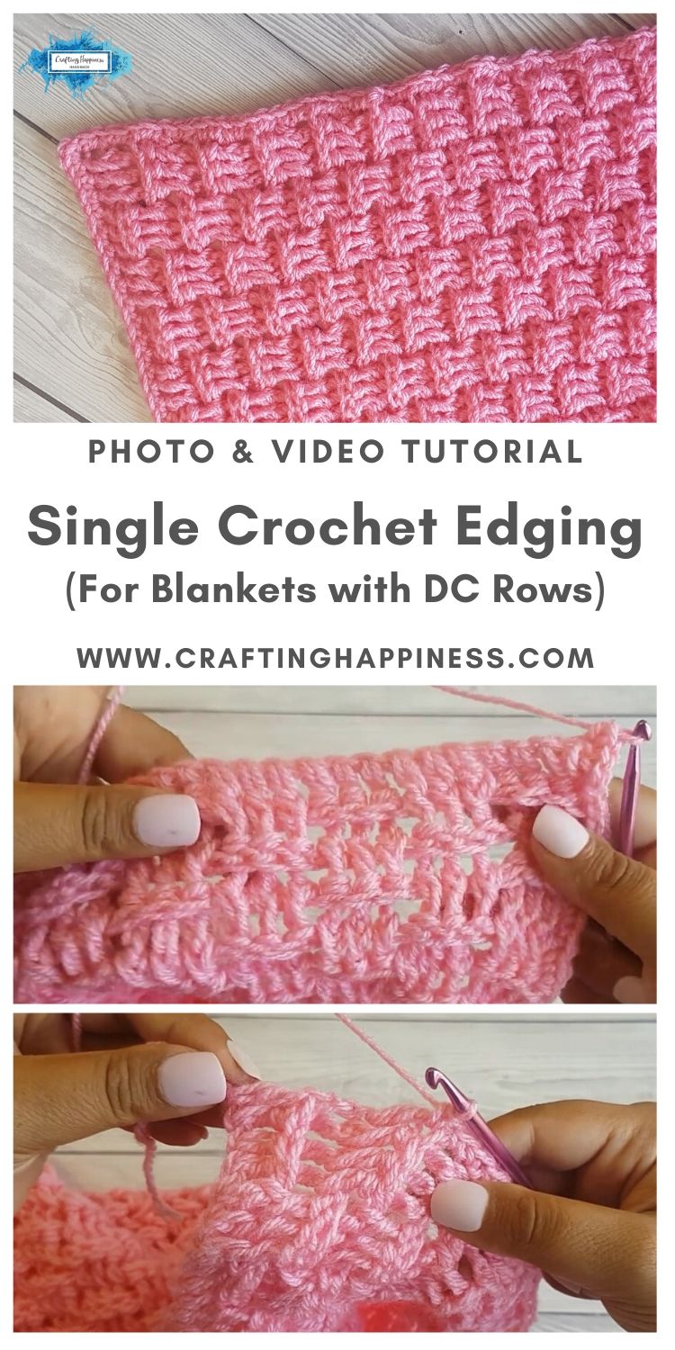 Single Crochet Edging ( For Blankets With DC Rows) Crafting Happiness