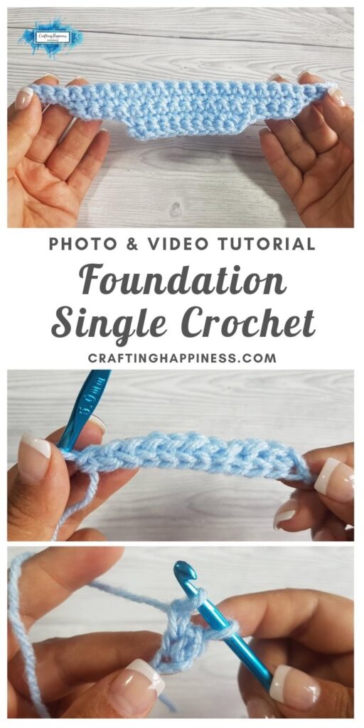 Foundation Single Crochet by Crafting Happiness MAIN PINTEREST POSTER 1