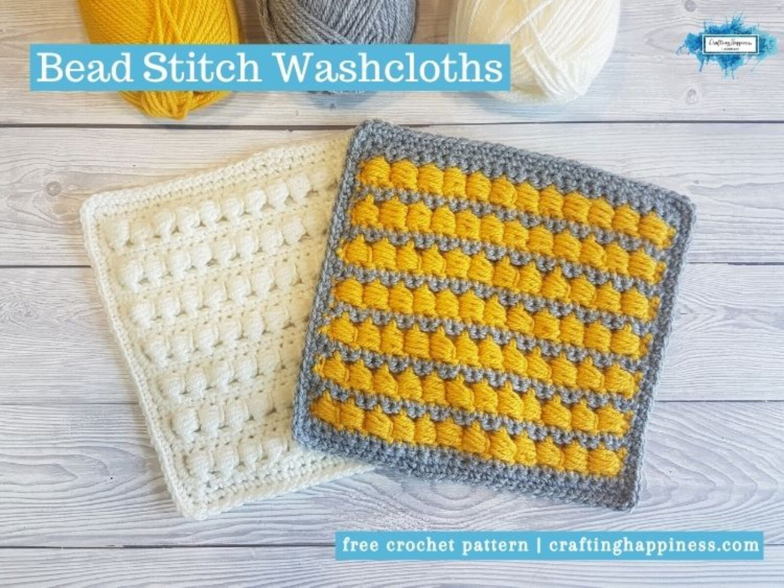 Bead Stitch Washcloths by Crafting Happiness FACEBOOK POSTER