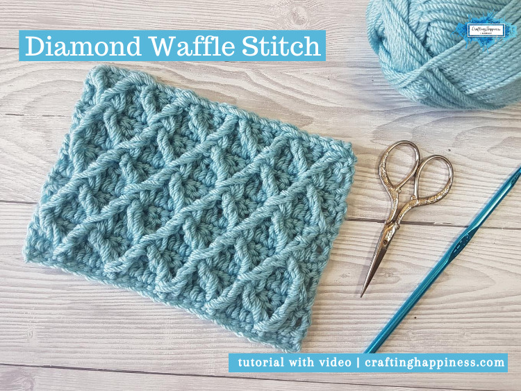 Diamond Waffle Stitch by Crafting Happiness FACEBOOK POSTER