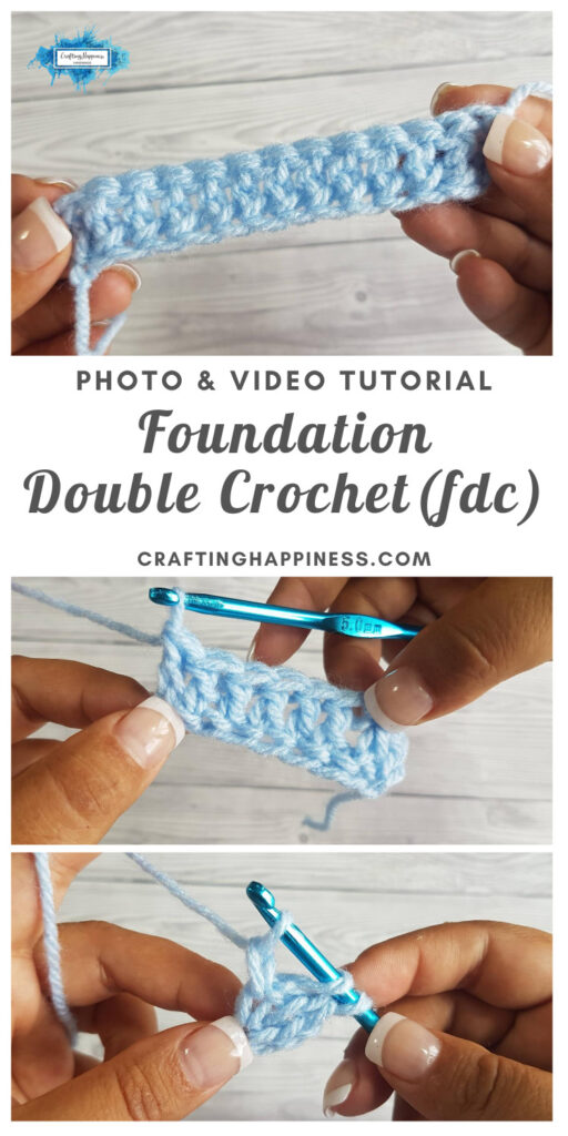 Foundation Double Crochet (FDC) by Crafting Happiness MAIN PINTEREST POSTER 1