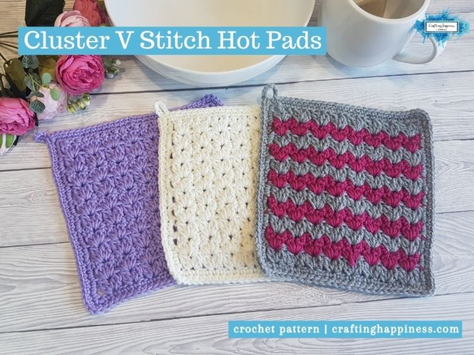 FACEBOOK BLOG POSTER - Cluster V Stitch Hot Pads
