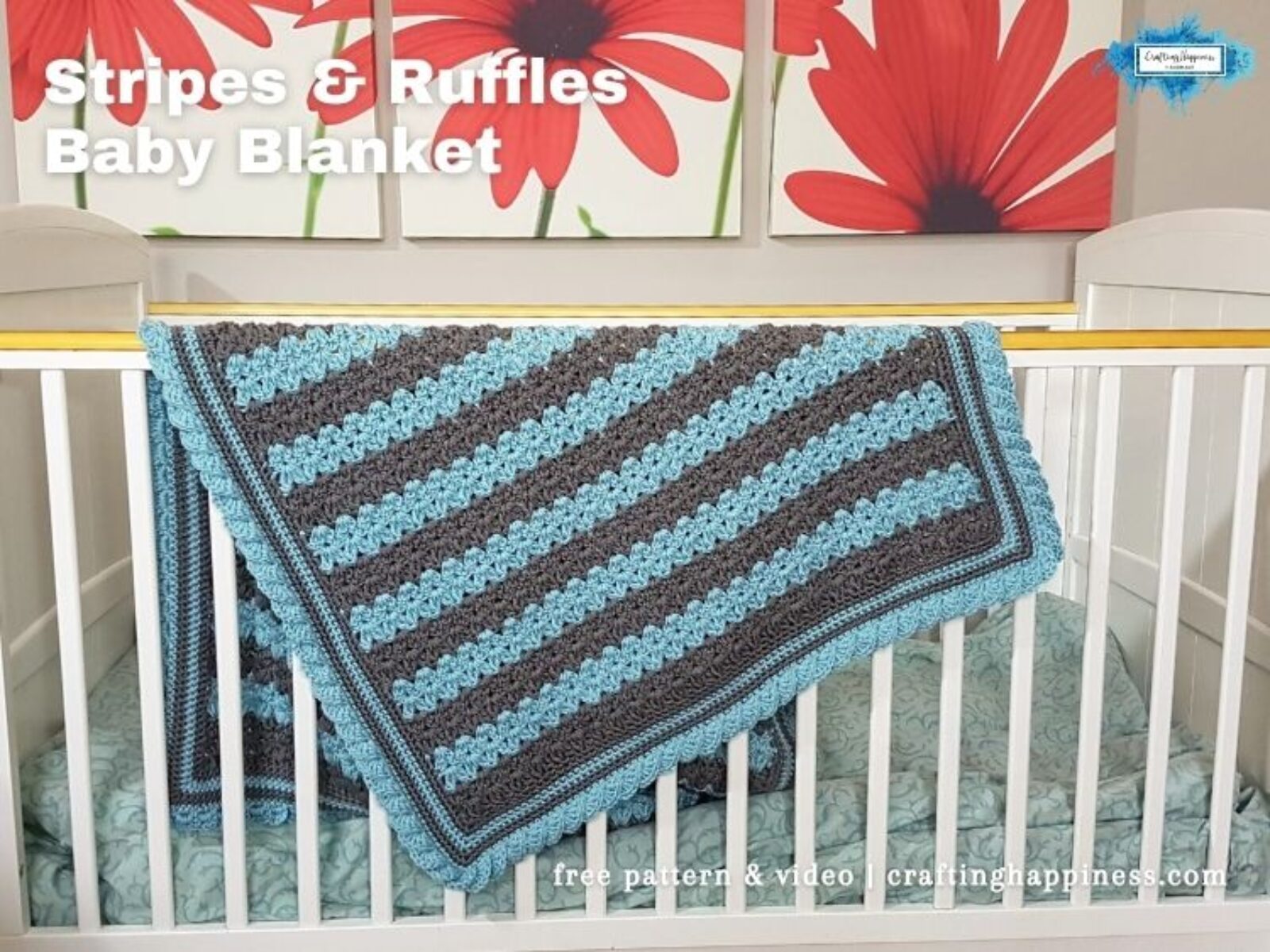 FB BLOG POSTER - Stripes & Ruffles Baby Blanket