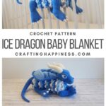 MAIN PINTEREST POSTER 3in1 Ice Dragon Baby Blanket | Crafting Happiness