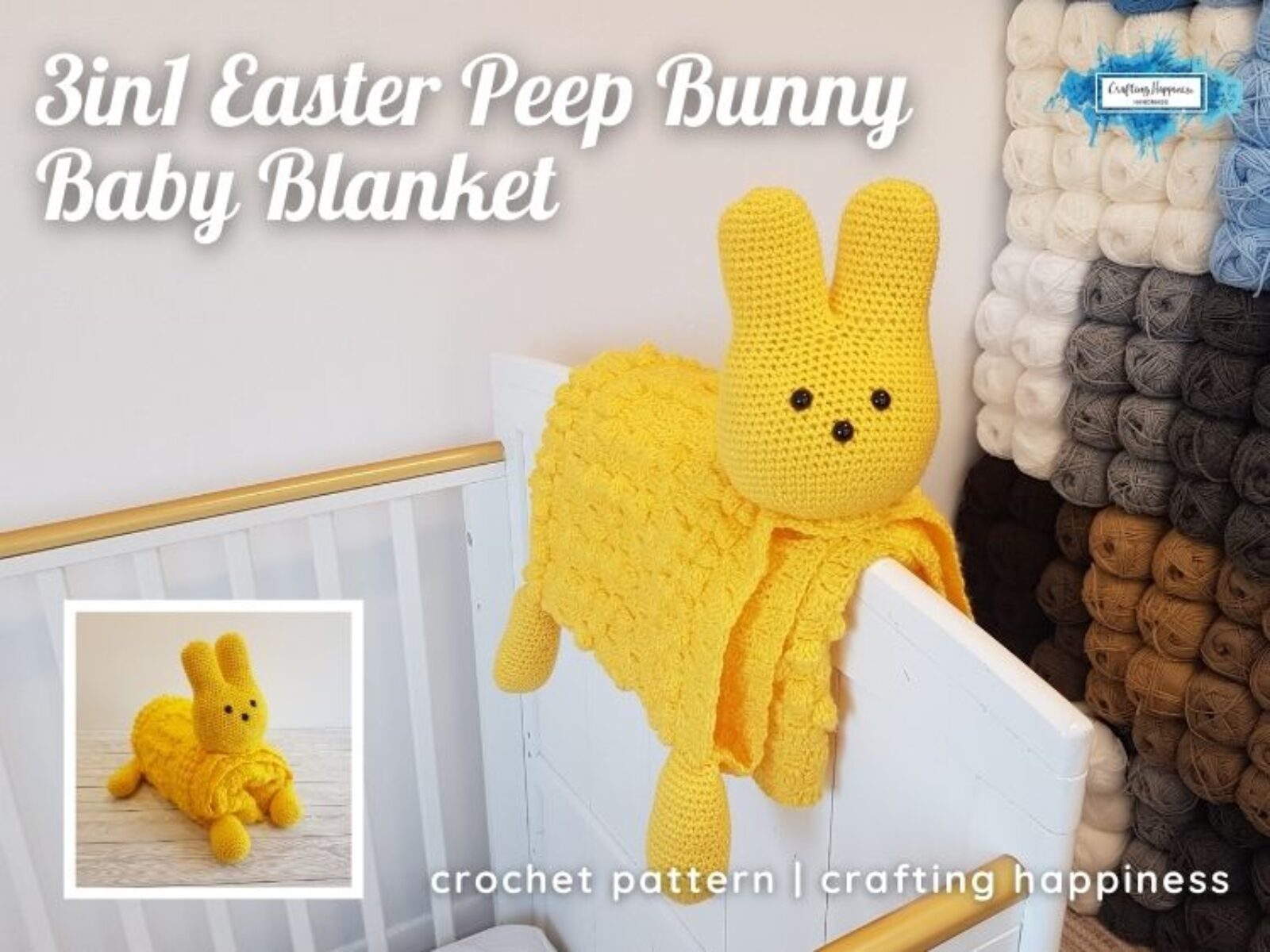 Easter Peep Bunny Baby Blanket FB Poster