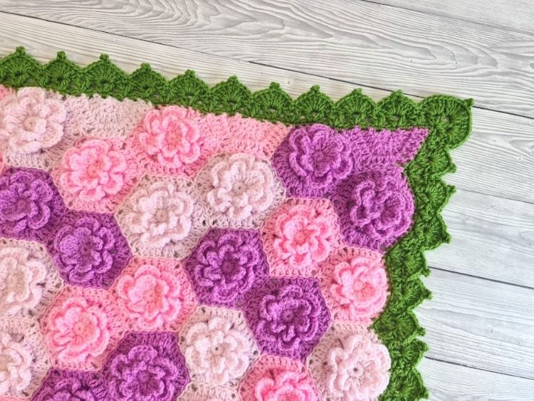 BLOG PHOTO 5 - Summer Garden Flower Baby Blanket Free Crochet Pattern by Crafting Happiness