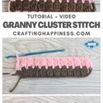 MAIN PIN BLOG POSTER Granny Cluster Stitch Crafting Happiness