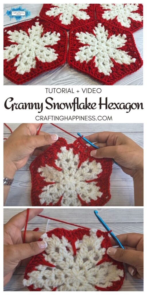 MAIN PIN BLOG POSTER Granny Snowflake Hexagon Crafting Happiness