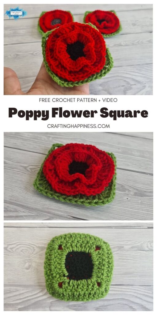 MAIN PIN BLOG POSTER Poppy Flower Square Crafting Happiness
