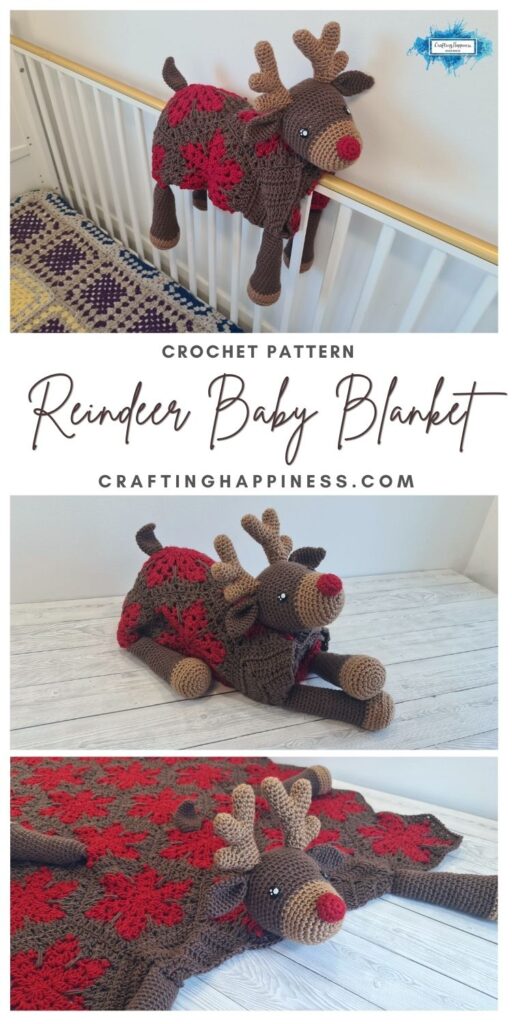 MAIN PIN POSTER - 3in1 Reindeer Baby Blanket Crafting Happiness