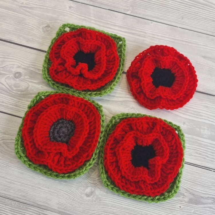 Pattern Swatch 2 - Poppy Flower Square Crafting Happiness