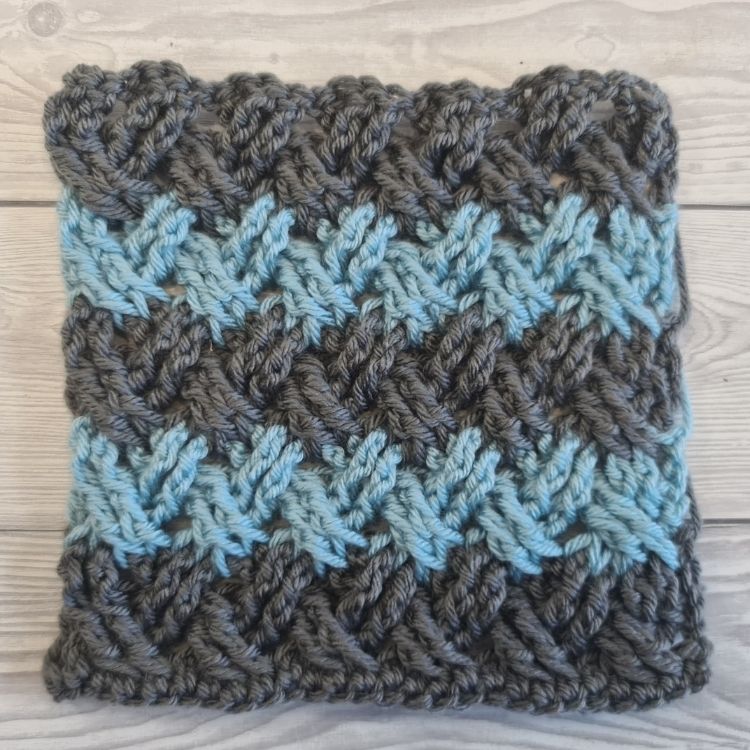 BLOG PATTERN SWATCH 2 - Celtic Weave Stitch Crafting Happiness