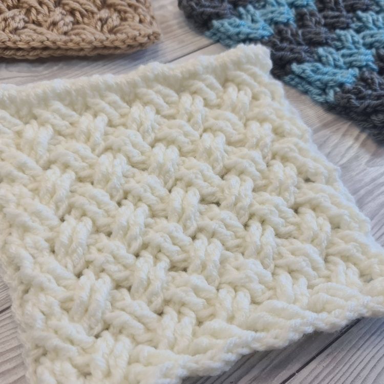 BLOG PATTERN SWATCH 4 - Celtic Weave Stitch Crafting Happiness