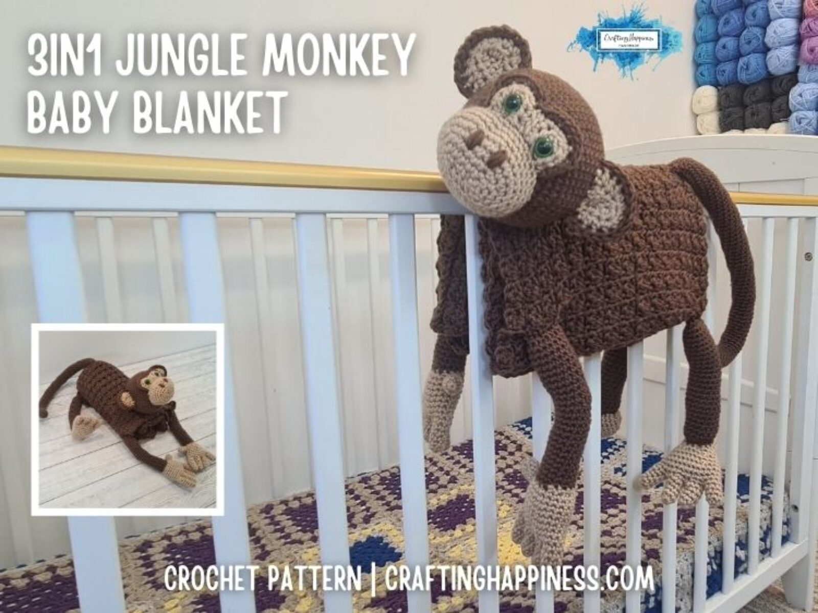FB BLOG POSTER - 3in1 Monkey Baby Blanket Crafting Happiness