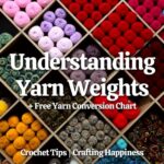 BLOG POSTER - Understanding Yarn Weights + Free Yarn Conversion Chart - Crafting Happiness