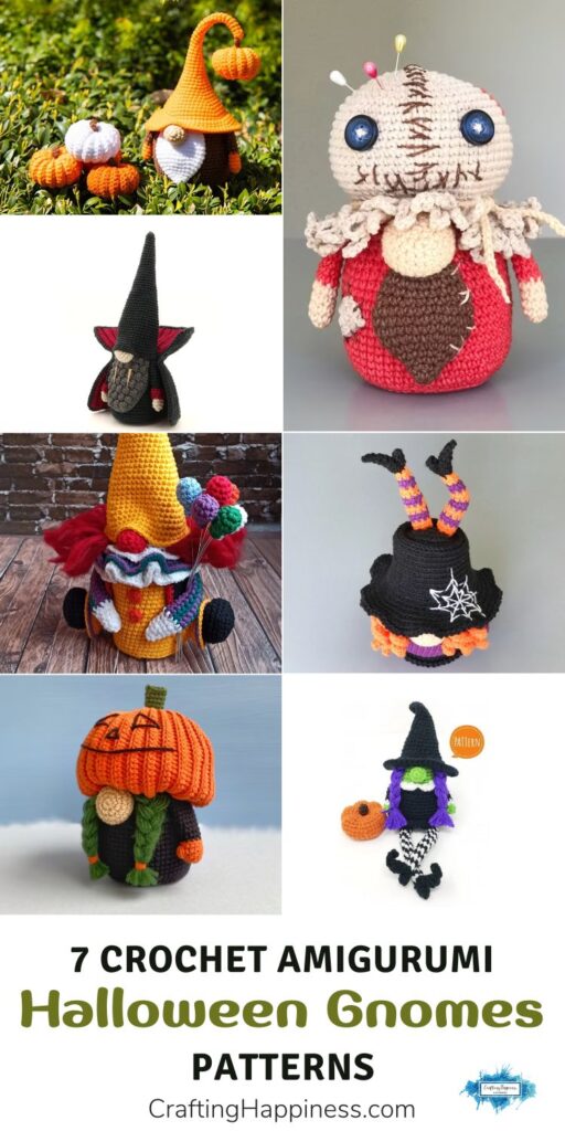 7 Crochet Amigurumi Halloween Gnome Patterns PIN 3