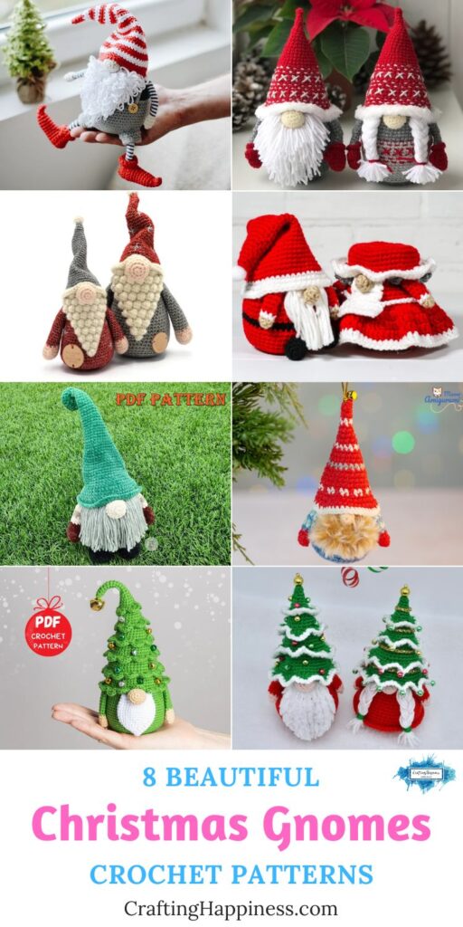 8 Beautiful Christmas Gnome Crochet Patterns PIN 3