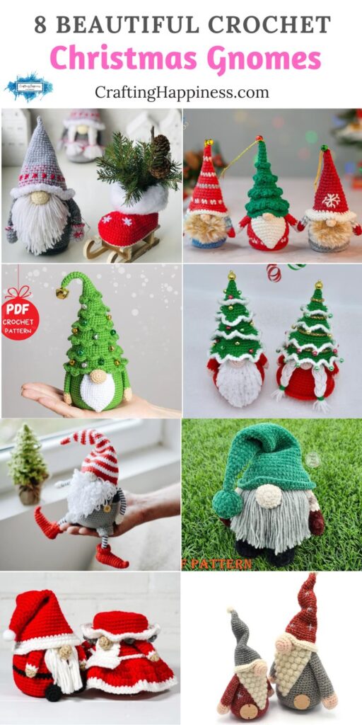 8 Beautiful Crochet Christmas Gnomes PIN 2