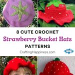 8 Cute Crochet Strawberry Bucket Hat Patterns PIN 1