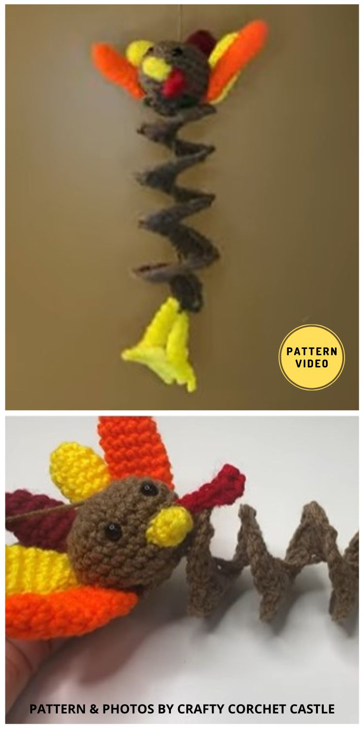 Crochet Turkey Wind Spinner - 8 Easy Crochet Wind Spinner Patterns Ideas