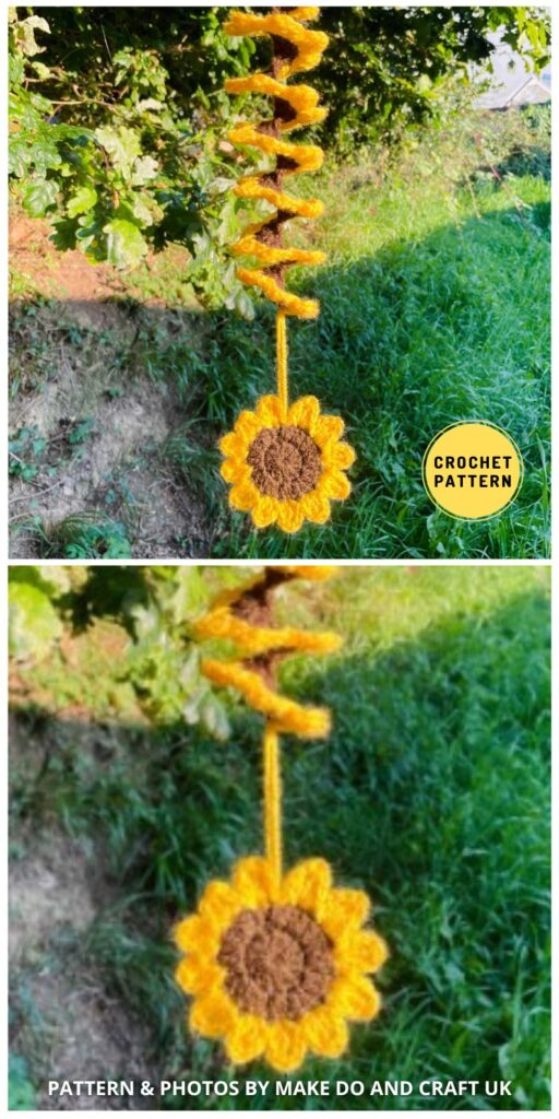 Sunflower Wind Spinner - 8 Easy Crochet Wind Spinner Patterns Ideas