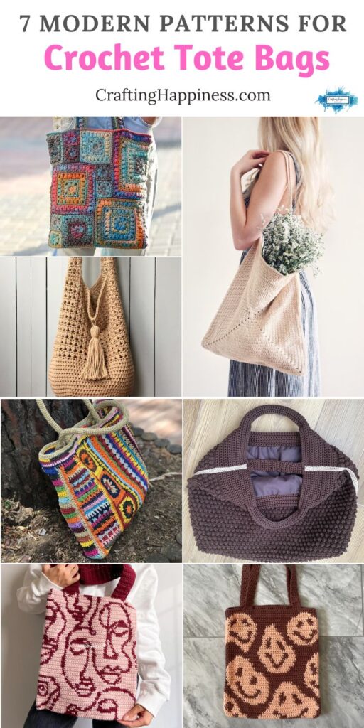 7 Modern Patterns For Crochet Tote Bags PIN 2