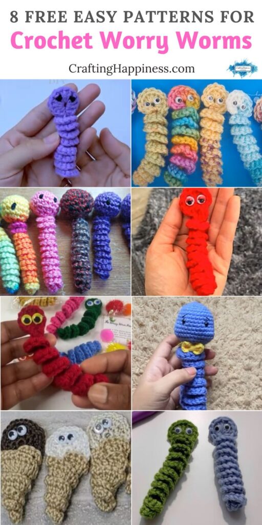 8 Free Easy Patterns For Crochet Worry Worms PIN 2