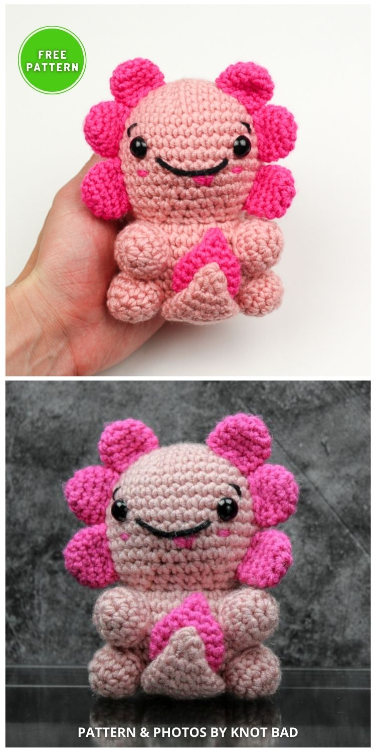 Crochet Axolotl Amigurumi - 8 Lovable Crochet Amigurumi Axolotl Patterns