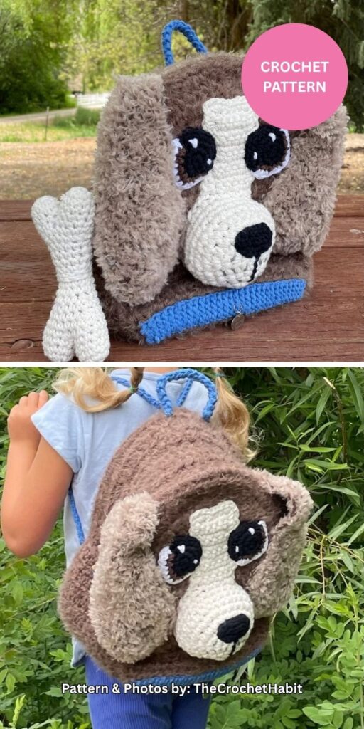 Dexter the Dog Backpack - 7 Crochet Animal Backpack Patterns For Kids