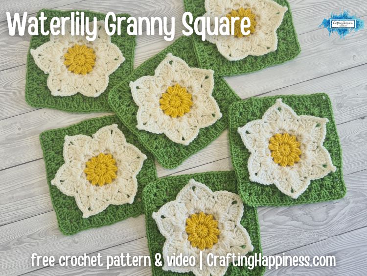 FB BLOG POSTER - Waterlily Granny Square Crafting Happiness