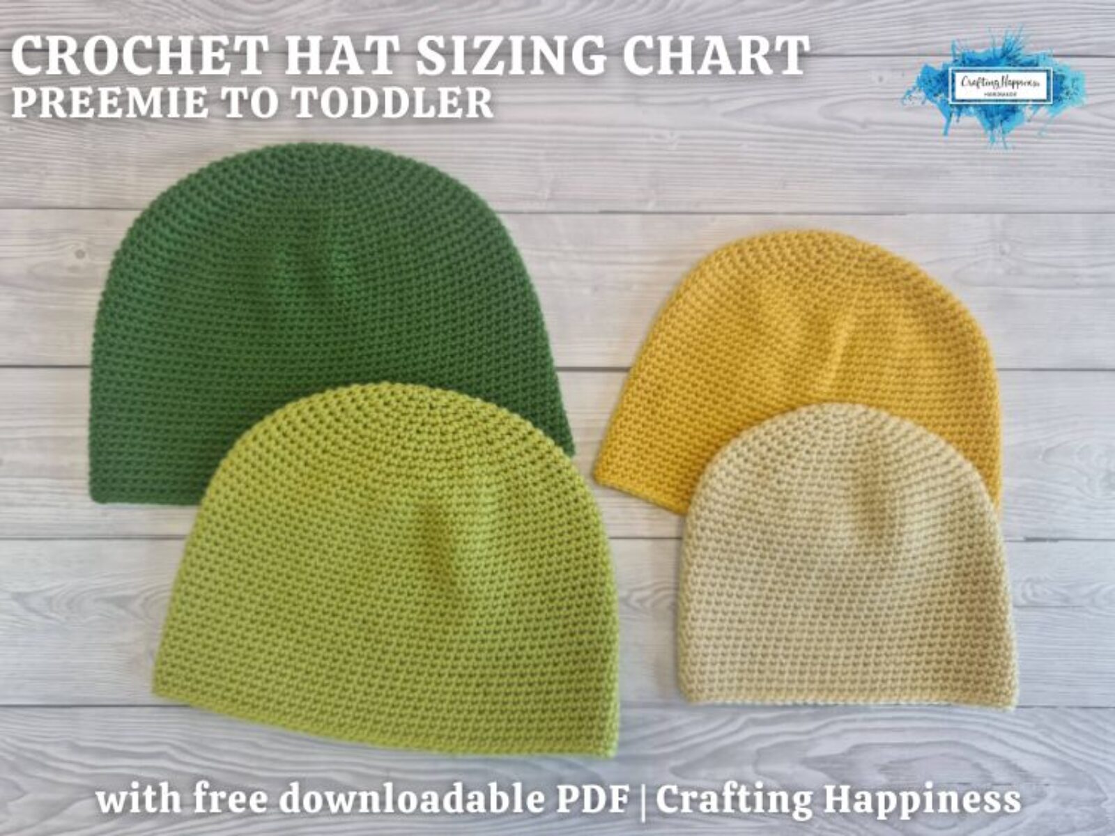 FB POSTER - Crochet Hat Sizing Chart Preemie To Toddler Crafting Happiness