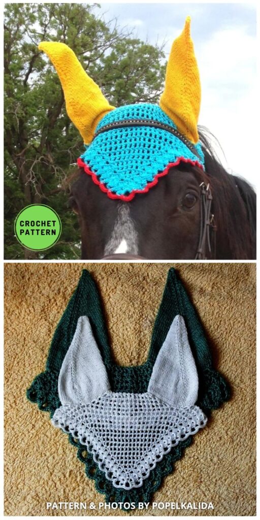 Scalloped Fly Bonnet - 6 Crochet Fly Bonnet Patterns For Horse Or Pony (2)